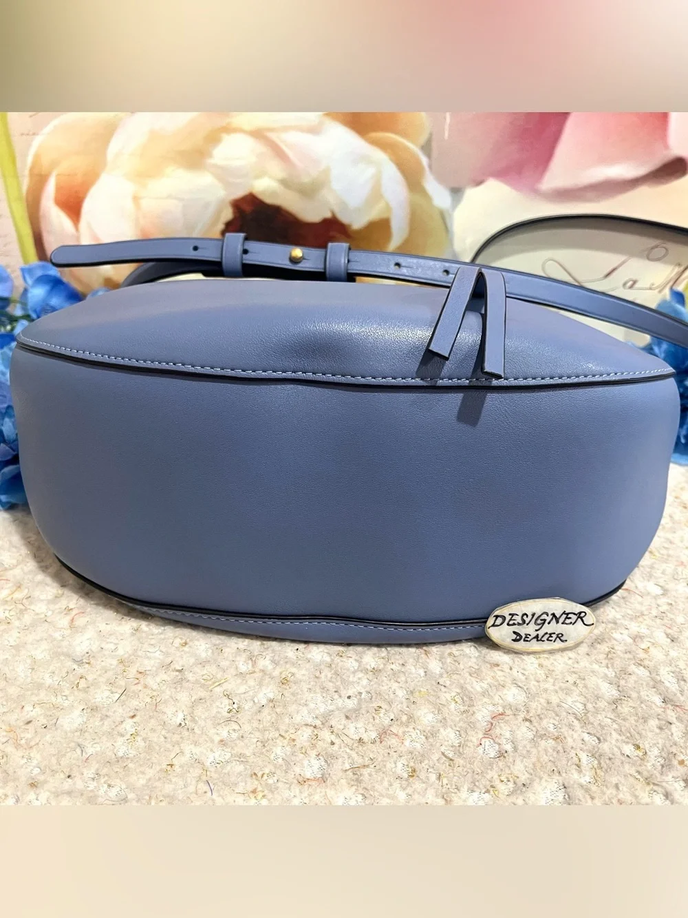 Tory Burch Small Miller Slouchy Hobo Crossbody Bag Pastel Blue